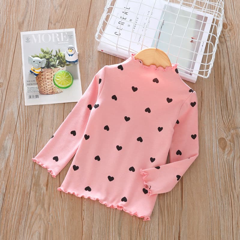 baby / toddler girl pretty heart allover solid top