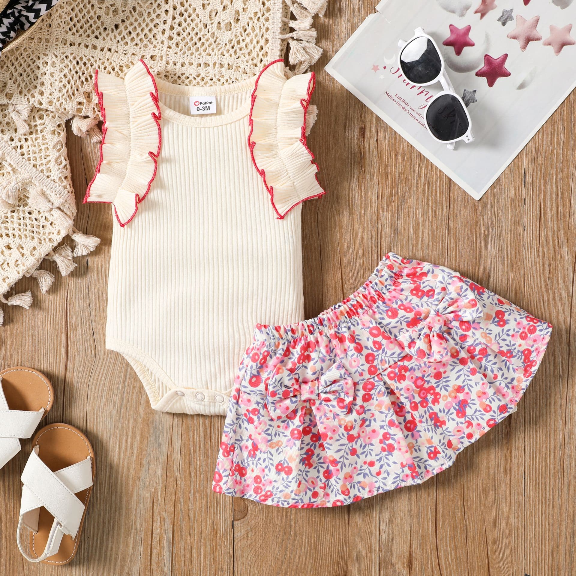 2pc skirt short sleeve top set