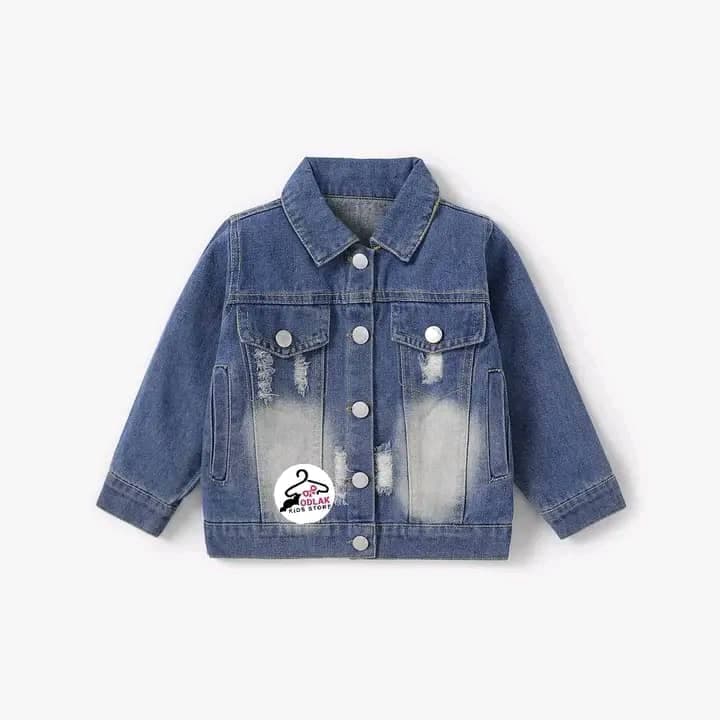 toddler girl basic solid color denim 100% cotton coat/jacket