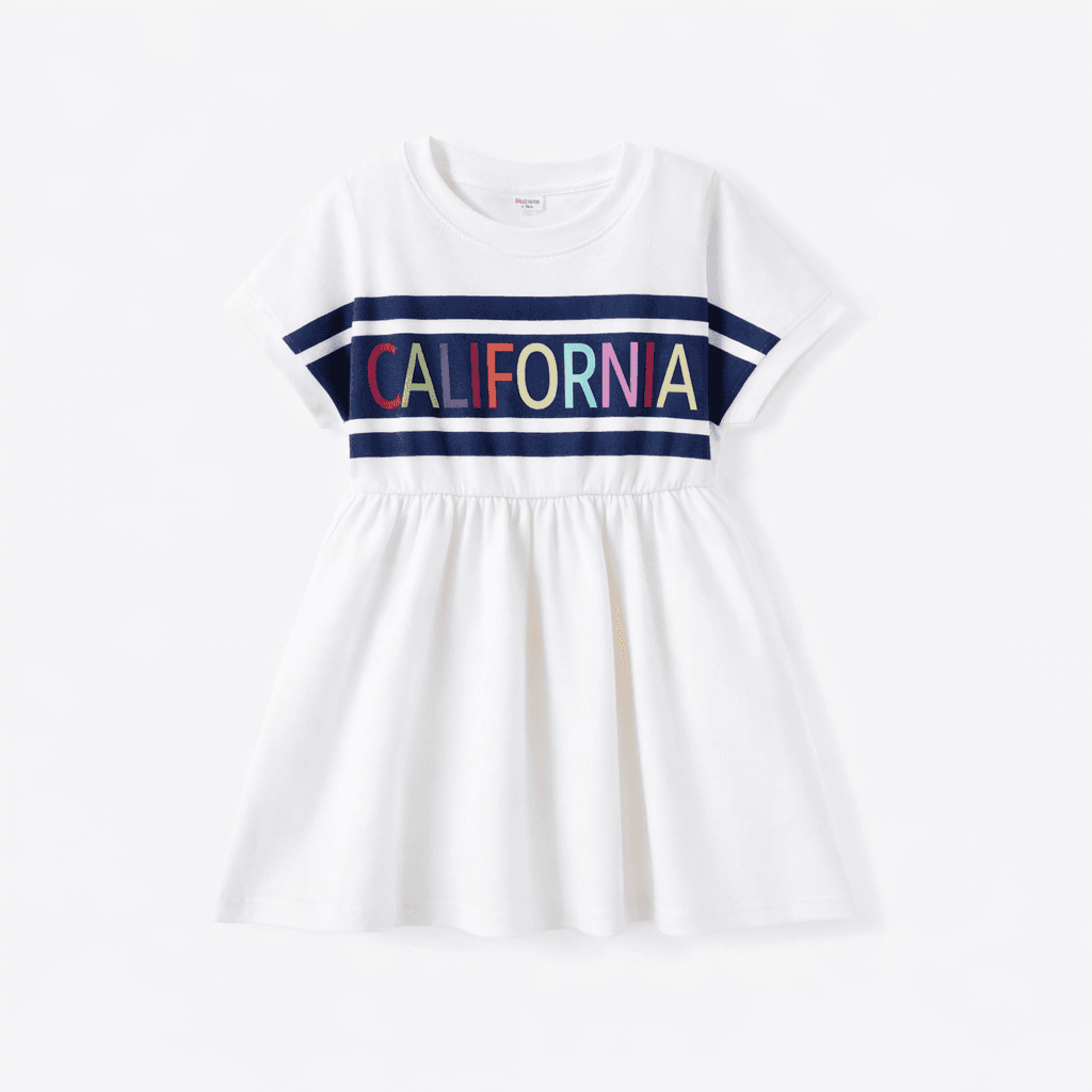 california-themed girls' dress flat lay