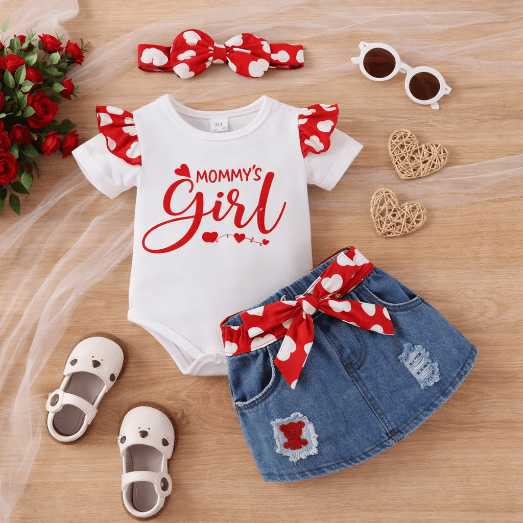 baby girl outfit with rosy accents